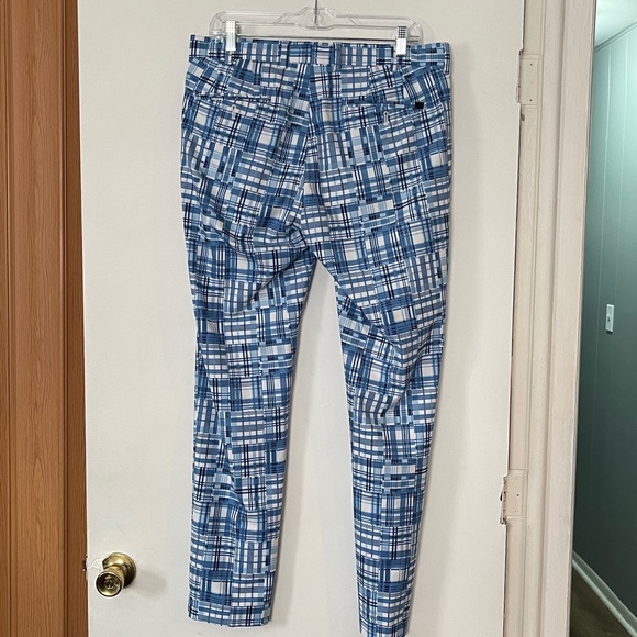 Peter Millar Crown Crafted blue madras performance trousers. - Picture 8 of 8